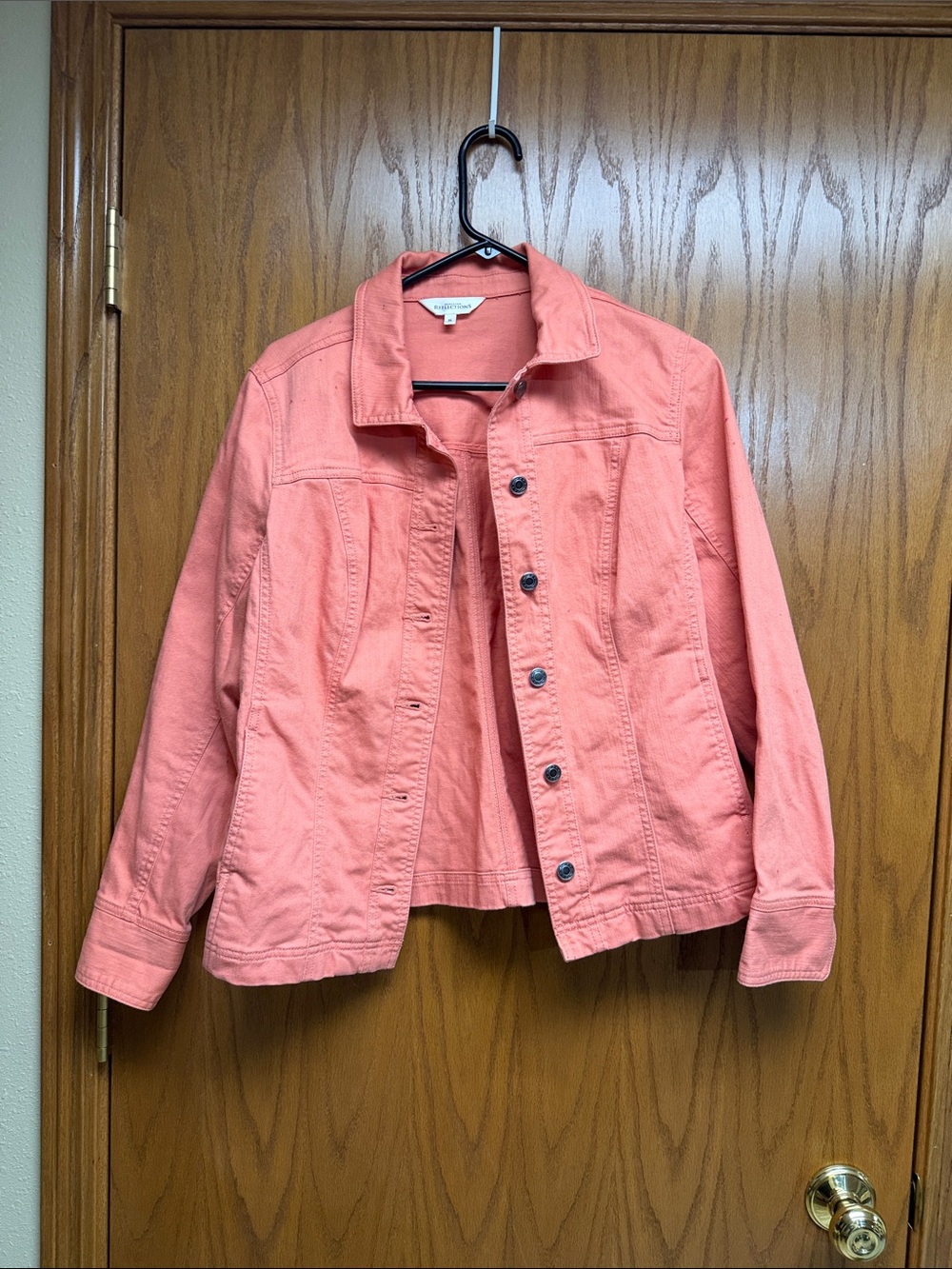 Northern Reflections Coral-Peach Denim Jacket